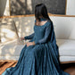 Chikankari Star Georgette Gown with GPO Lace Border
