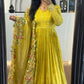 Designer Chinon Silk Embroidered Gown Set