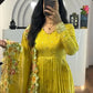 Designer Chinon Silk Embroidered Gown Set