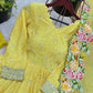 Designer Chinon Silk Embroidered Gown Set