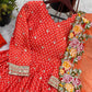 Designer Chinon Silk Embroidered Gown Set