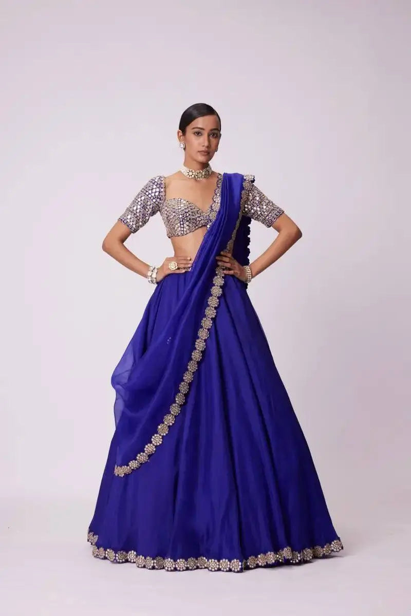 Grand Faux Georgette Sequins Work Lehenga Choli Set for Wedding and Festive Wear