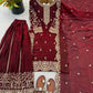 Designer Chinon Silk Embroidered Sharara Set
