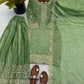 Designer Chinon Silk Embroidered Sharara Set