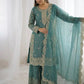 Designer Chinon Silk Embroidered Sharara Set