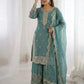 Designer Chinon Silk Embroidered Sharara Set