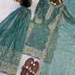 Designer Chinon Silk Embroidered Sharara Set