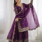 Designer Chinon Silk Embroidered Sharara Set