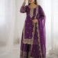 Designer Chinon Silk Embroidered Sharara Set