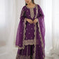 Designer Chinon Silk Embroidered Sharara Set