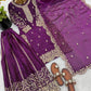 Designer Chinon Silk Embroidered Sharara Set