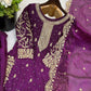 Designer Chinon Silk Embroidered Sharara Set
