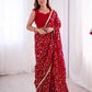 Designer Crunchy Silk Saree with Embroidery and Sequins