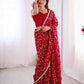 Designer Crunchy Silk Saree with Embroidery and Sequins