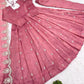 Designer Gold Crush Silk Embroidered Gown Set