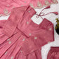 Designer Gold Crush Silk Embroidered Gown Set