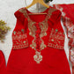 Crimson Beaded Kurta Set