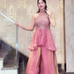 Heavy Fandy Silk Full Neck Top with Sharara Palazzo Set for special occasions