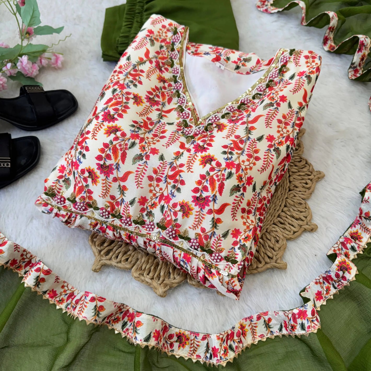 Digital Print Chinon Dress Set