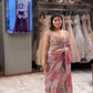 Orgenza Mirror Floral Printed sequence embroidery Saree