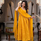 Saffron Butti Jacquard Anarkali Set