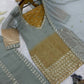 Sage Mustard Silk Suit
