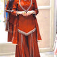 Maroon Mirror Work Palazzo Set