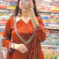Maroon Mirror Work Palazzo Set