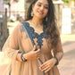 Beige Navy Applique Gown