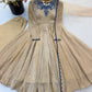 Beige Navy Applique Gown