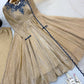 Beige Navy Applique Gown