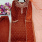 Embroidered Velvet Patiala Suit