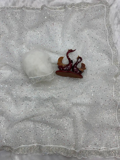 Soft Net Sequins & Beads Embroidered Designer Saree