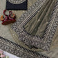 Soft Twill Net Sequins & Dori Embroidered Designer Saree