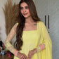 Lemon Sheer Sleeve Anarkali