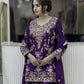 Sequin Embroidered Georgette Palazzo Suit