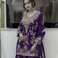 Sequin Embroidered Georgette Palazzo Suit