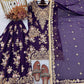 Sequin Embroidered Georgette Palazzo Suit
