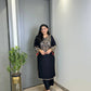 Black Roman Silk Embroidered Kurta Pant Set