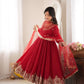 Red Sequin Embroidered Anarkali Set