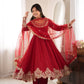 Red Sequin Embroidered Anarkali Set