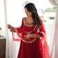 Red Sequin Embroidered Anarkali Set