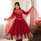 Red Sequin Embroidered Anarkali Set