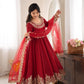 Red Sequin Embroidered Anarkali Set