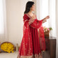 Red Sequin Embroidered Anarkali Set