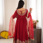 Red Sequin Embroidered Anarkali Set