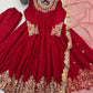 Red Sequin Embroidered Anarkali Set