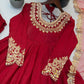 Red Sequin Embroidered Anarkali Set
