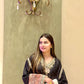 Black Embroidered Star Silk Kurta Set