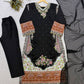Black Embroidered Star Silk Kurta Set